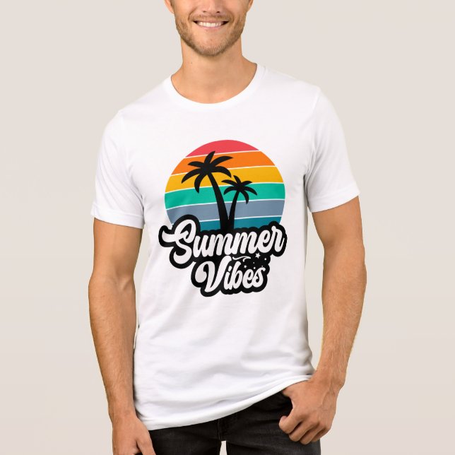 Summer Vibes Tropical Lake Scene-32922 Tri-Blend Shirt (Front)