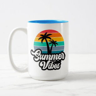 Summer Vibes Tropical Lake Scene-32922 Two-Tone Coffee Mug