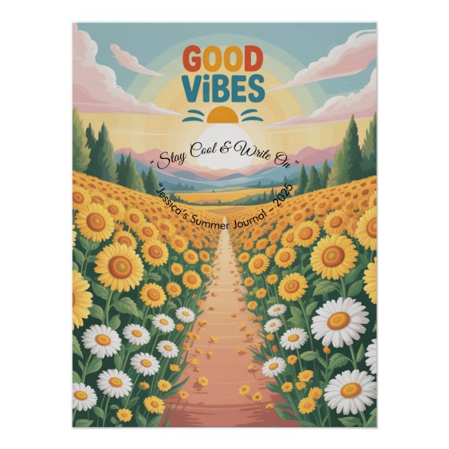 Summer Vibes Tropical Notebook  Poster (Front)