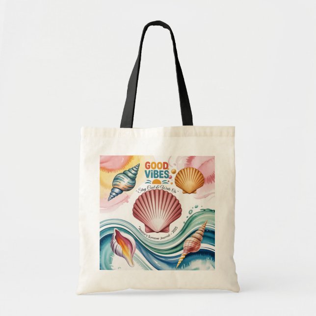 Summer Vibes Tropical Notebook  Tote Bag (Front)