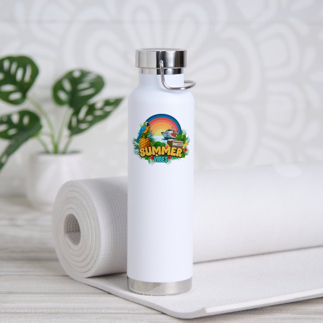 Summer Vibes Tropical Water Bottle (Yoga (Rotated))