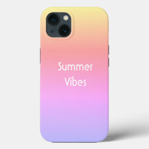 Summer Vibes Typography Gradient Pink iPhone 13 Case
