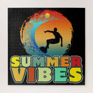 summer vibes vacation beach surfing surfer jigsaw puzzle