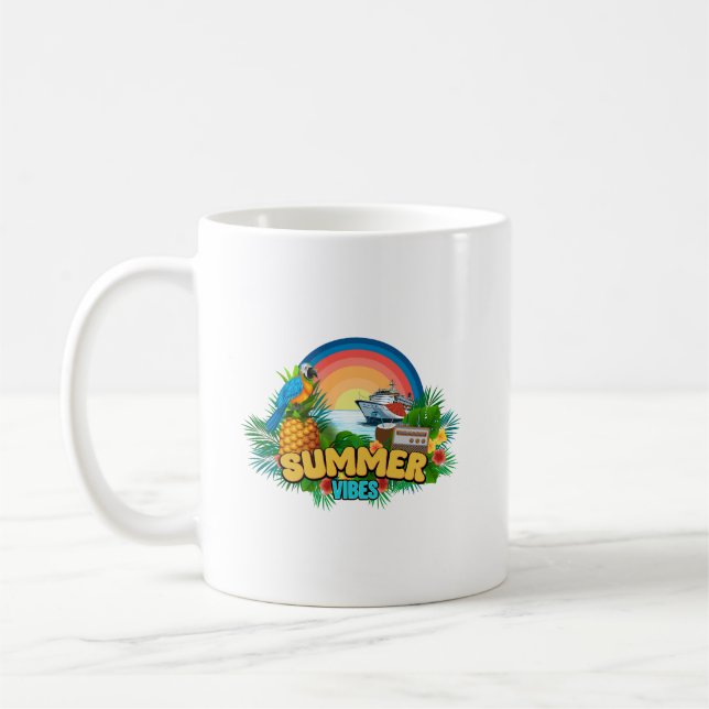 Summer Vibes Vacation Coffee Mug (Left)