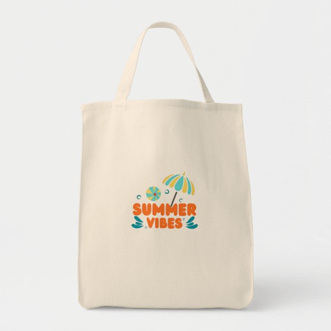 Summer Vibes Vacation Tote Bag (Front)