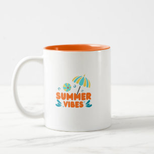Summer Vibes Vacation Two-Tone Coffee Mug