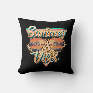 Summer Vibes   Vintage Sunglasses   Beach Sunset Cushion