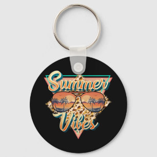 Summer Vibes   Vintage Sunglasses   Beach Sunset Key Ring