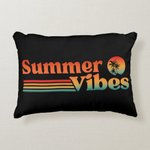 SUMMER VIBES VINTAGE SUNSET VACATION DECORATIVE CUSHION