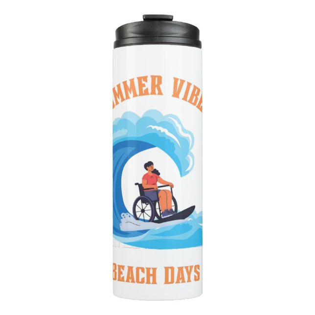 Summer Vibes Wheelchair  Thermal Tumbler (Front)