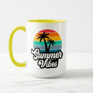 Summer Vibes with Palm Trees Design Mug
