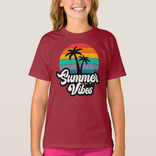 Summer Vibes with Palm Trees Design T-Shirt