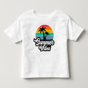 Summer Vibes with Palm Trees Design Toddler T-Shirt