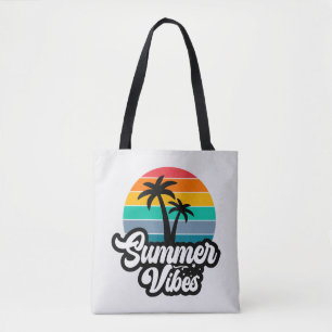 Summer Vibes with Palm Trees Design Tote Bag