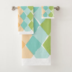 Summer vibrant colours pattern  bath towel set
