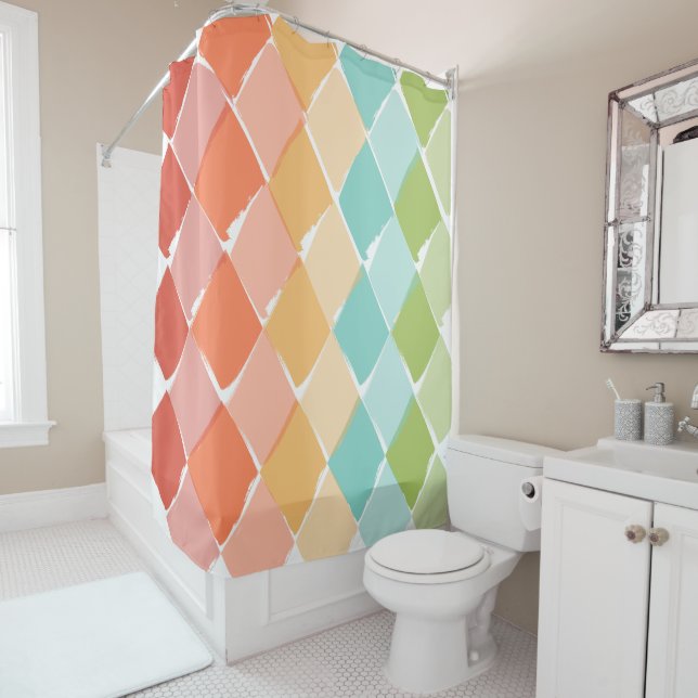 Summer vibrant colours pattern  shower curtain (In Situ)