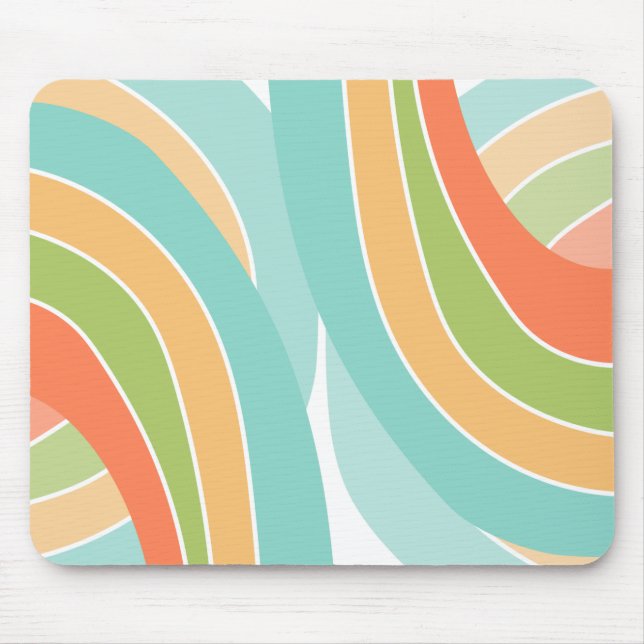 Summer vibrant, curvy print mouse mat (Front)
