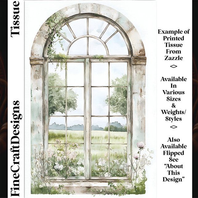 Summer View From Arched Window AN5 Decoupage Tissue Paper (Creator Uploaded)