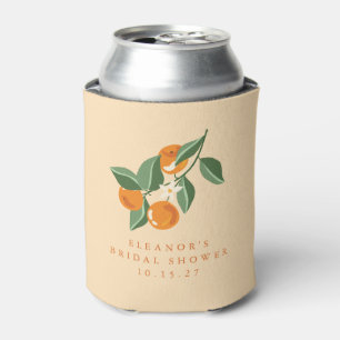 Summer Vintage Oranges Boho Custom Bridal Shower Can Cooler