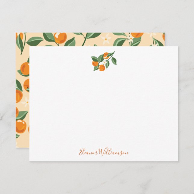 Summer Vintage Oranges Boho Nature Personalised Card (Front/Back)