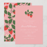 Summer Vintage Pink Strawberry Boho Bridal Shower