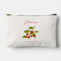 Summer Vintage Red Cherries Custom Bridesmaid Gift