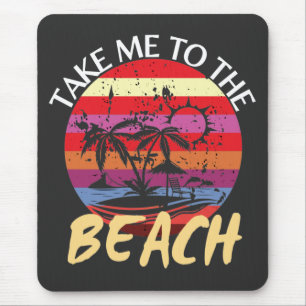 Summer Vintage Take Me To The Beach Mouse Mat