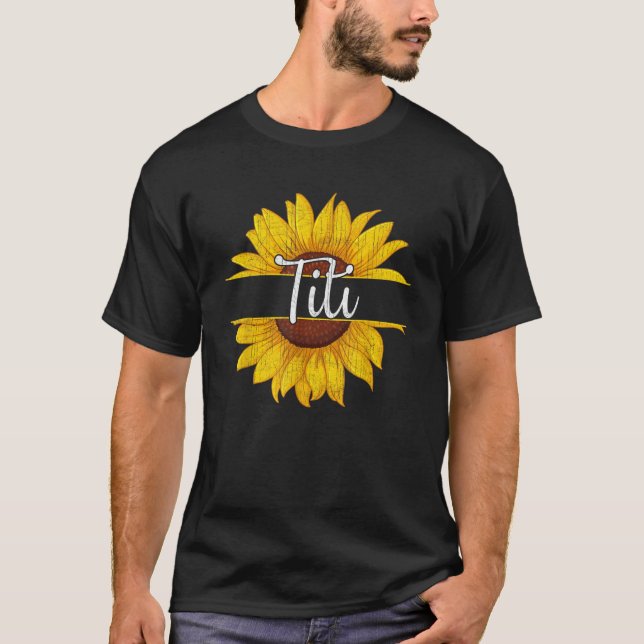 Summer Vintage Yellow Sunflower Graphic Sunflower  T-Shirt (Front)