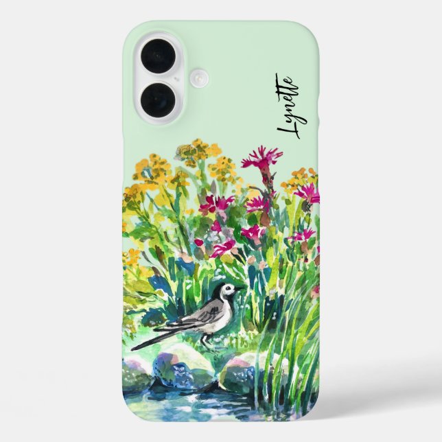 Summer, wagtail, wild flowers Case-Mate iPhone case (Back)