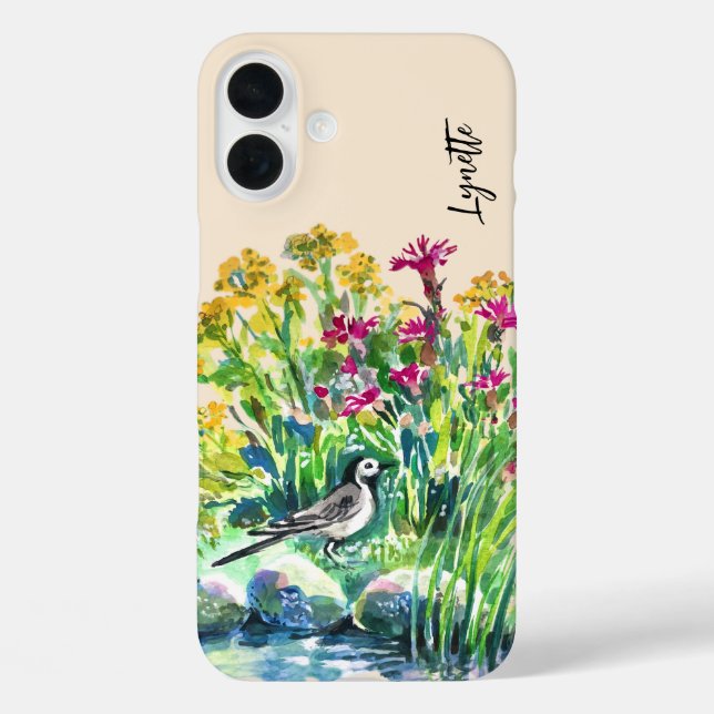 Summer, wagtail, wild flowers Case-Mate iPhone case (Back)