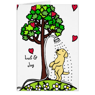 Summer Water Fun Yellow Labrador Cartoon