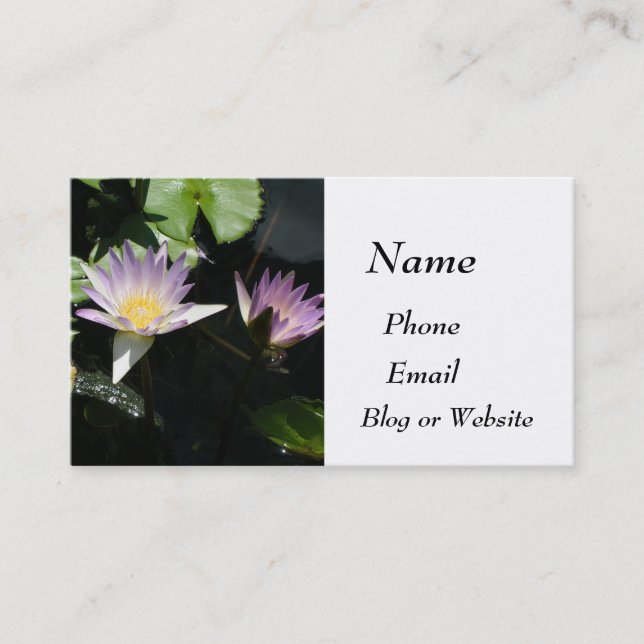 Summer Water Lilies Business Card (Front)