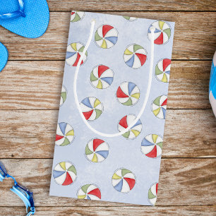 Summer Watercolor Beach Balls Pattern Small Gift Bag