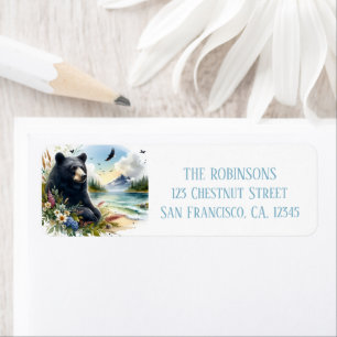 Summer Watercolor Black Bear Return Address