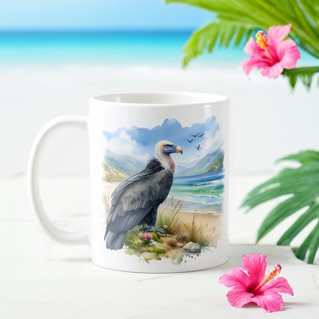 Summer Watercolor Condor on the beach Coffee Mug (Creator Uploaded)