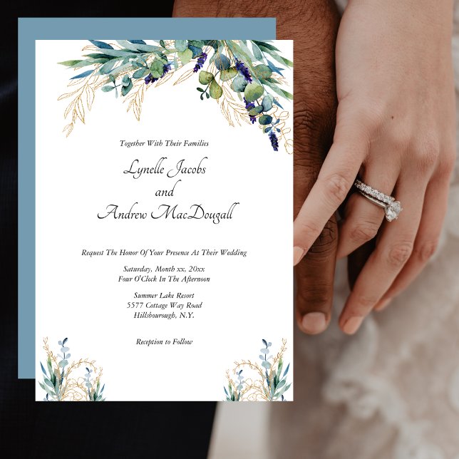 Summer Watercolor Eucalyptus Floral Wedding Invitation (Creator Uploaded)