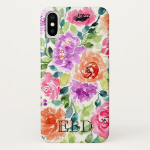 Summer Watercolor Floral Print iPhone X Case