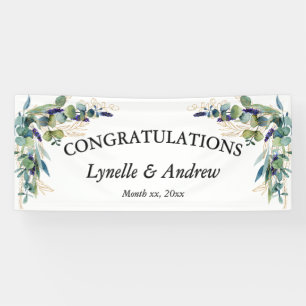 Summer Watercolor Floral Wedding Banner