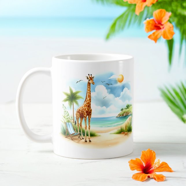 Summer Watercolor Frog on the beach  Coffee Mug (Creator Uploaded)