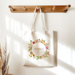Summer Watercolor Garden Floral Elegant  Tote Bag<br><div class="desc">Our "Summer Garden Floral Wedding" collection features beautiful watercolor florals in a lovely summer colour scheme of vibrant yellows and oranges paired with an elegant script. Check out our store for more items from this collection.</div>
