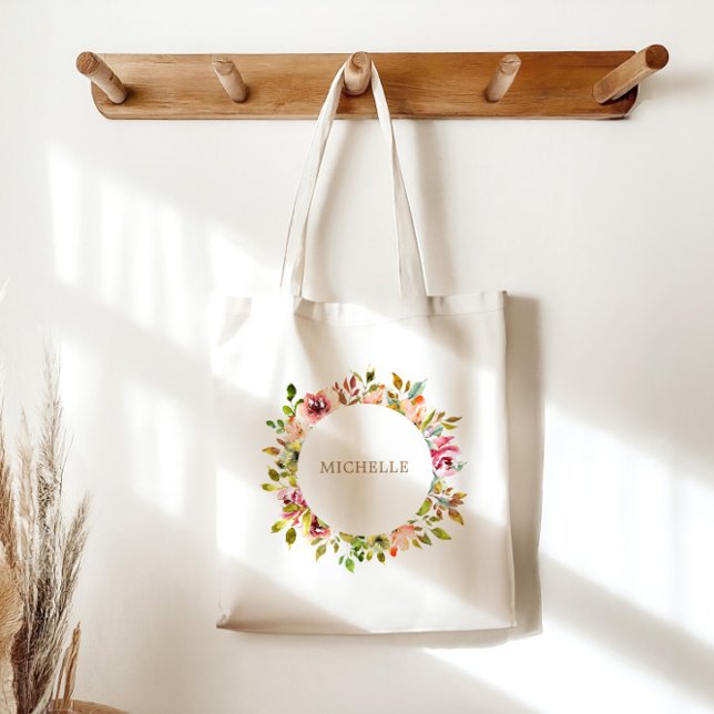 Summer Watercolor Garden Floral Elegant  Tote Bag (Creator Uploaded)