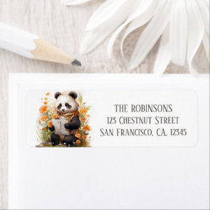 Summer Watercolor Panda - Return Address