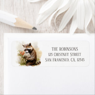 Summer Watercolor Raccoon - Return Address
