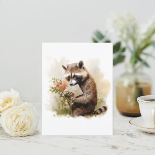 Summer Watercolor Racoon - Postcard