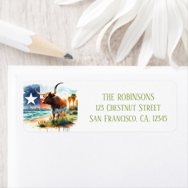 Summer Watercolor Texas Long Horn (Insitu)