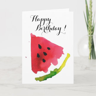 Summer Watercolor Watermelon Card