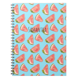 Summer Watercolor Watermelon Slices Notebook