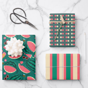Summer Watermelon and Bees Wrapping Paper Sheet