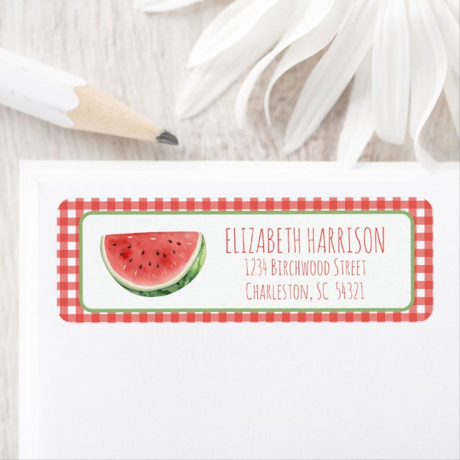 Summer Watermelon and Red Gingham Plaid (Insitu)