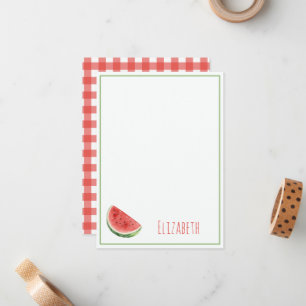 Summer Watermelon and Red Gingham Plaid Card